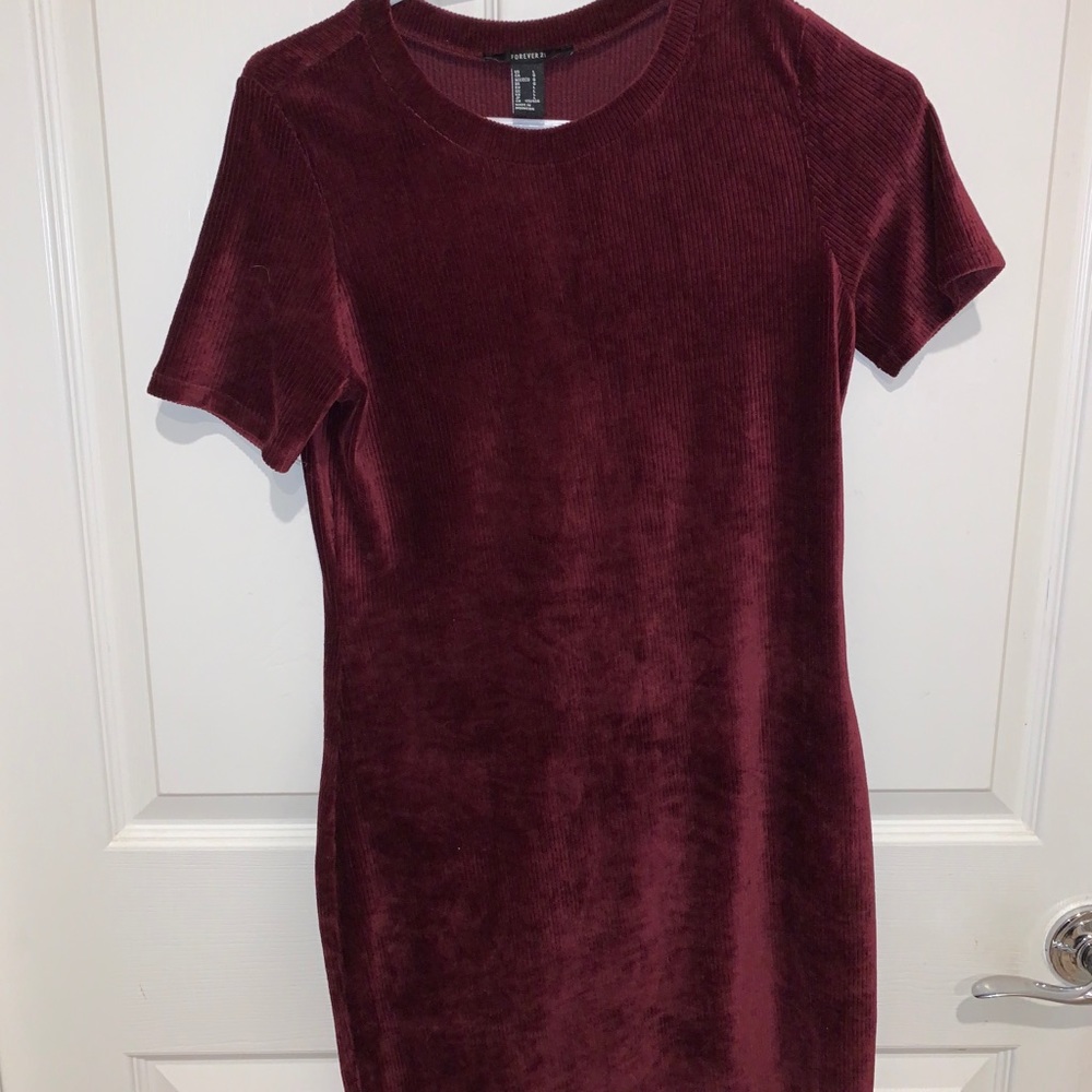 F21 Red Velvet Dress